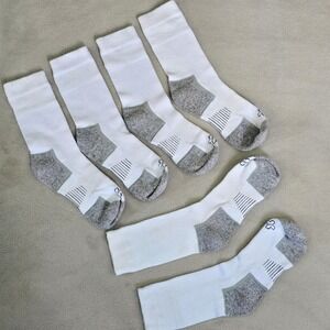 Under Armour Mens White Athletic Crew Socks 3 Pair Pack Cushioned Sport Size L